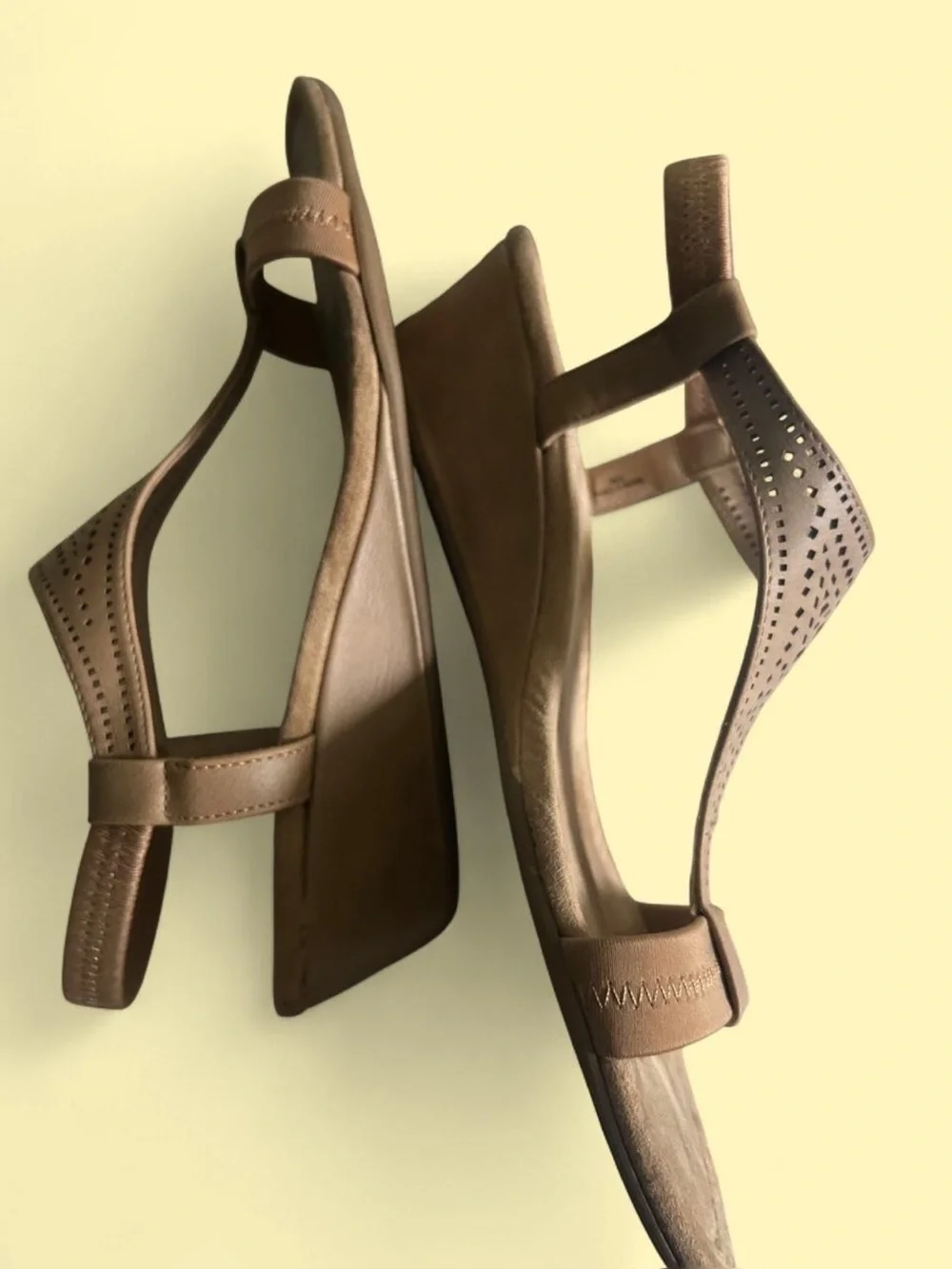 Alfani Step Flex Taupe Comfort Low Wedge Slingback Sandals Size 10